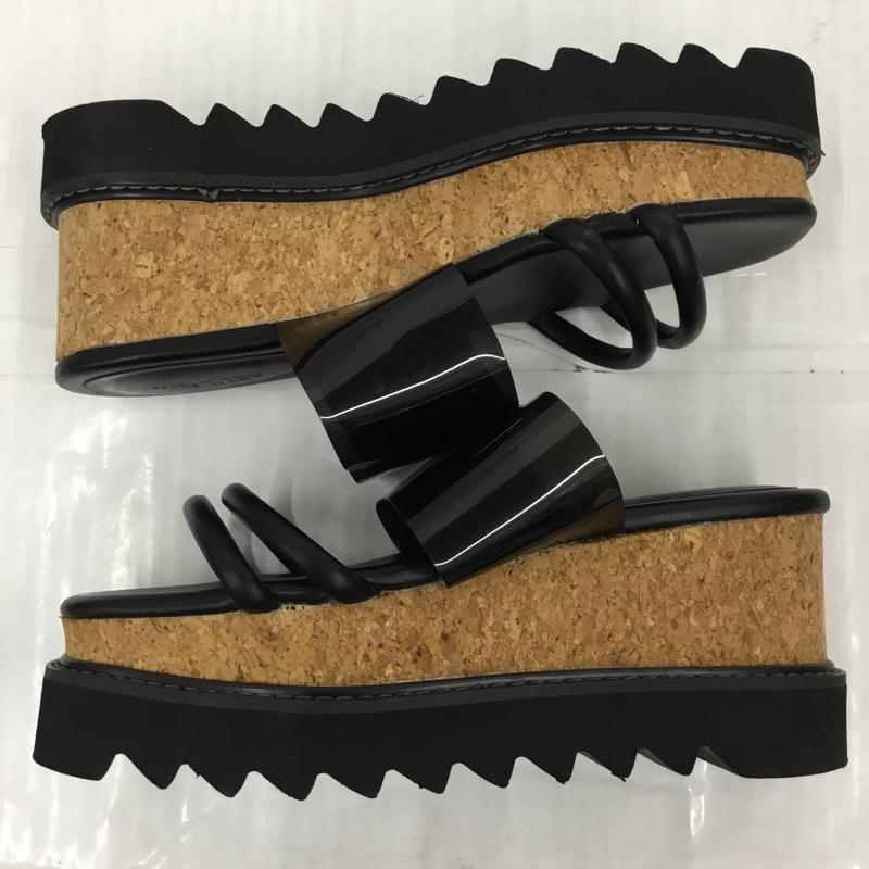 アズールバイマウジー AZUL BY MOUSSY サンダル サンダル SHARK SOLE CORK HEEL SANDALS 厚底サンダル M 無地 黒 / ブラック / レディース USED 古着 中古 10105842