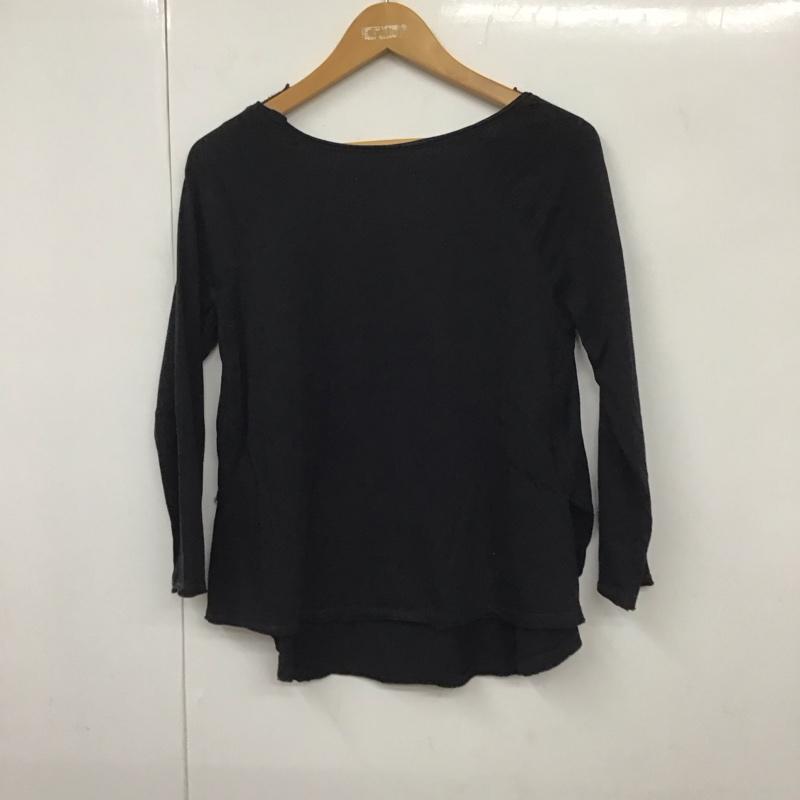 ディーゼル DIESEL Tシャツ 七分袖 サイドスリット S ロゴ、文字 黒 / ブラック / レディース USED 古着 中古 10130609