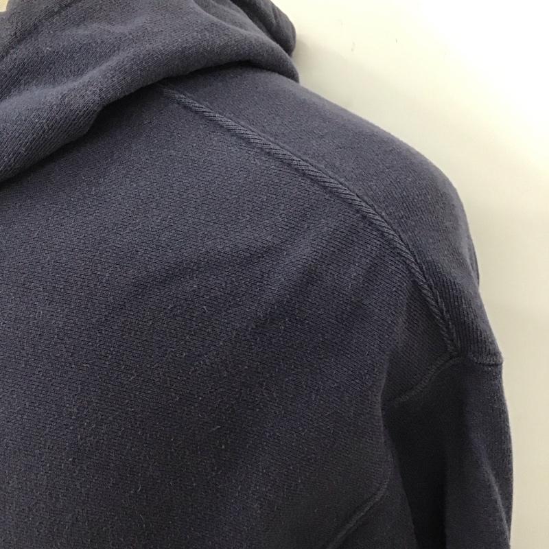 ギャップ GAP パーカー 長袖 長袖パーカー フード付きパーカー プリントスウェット トレーナー アーチロゴ 90s XS ロゴ、文字 紺 / ネイビー /  メンズ USED 古着 中古 10120016