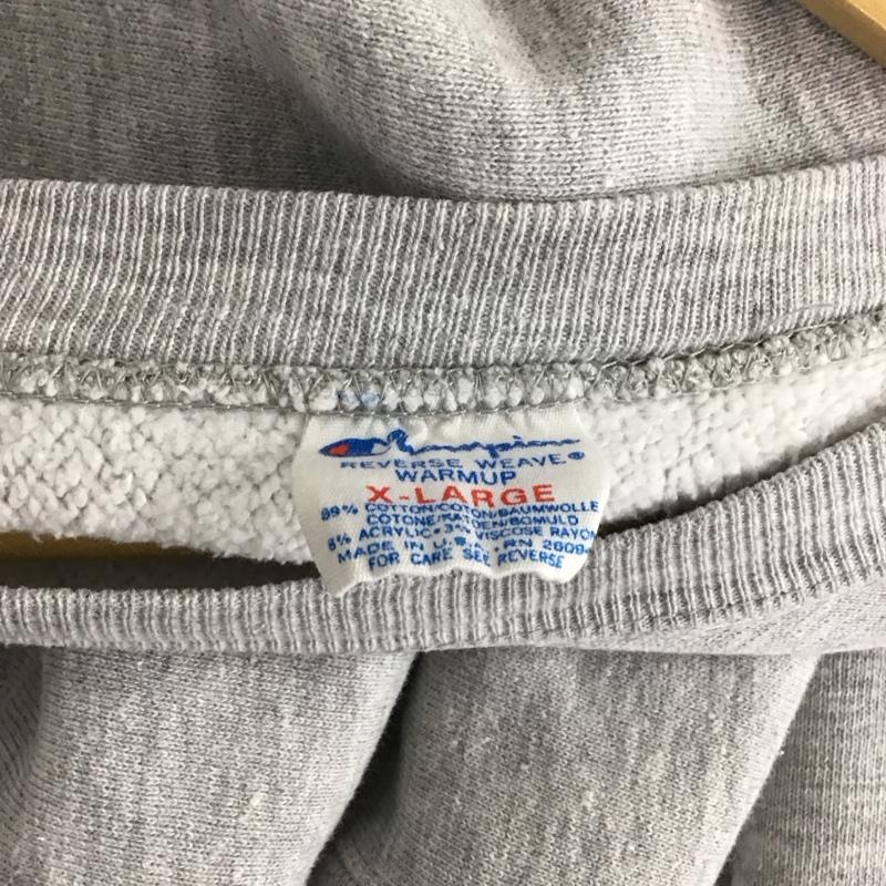 チャンピオン Champion トレーナー 長袖 長袖トレーナー スウェット クルーネック プルオーバー 80s 3段 XL ロゴ、文字 灰 / グレー / メンズ USED 古着 中古 10130588