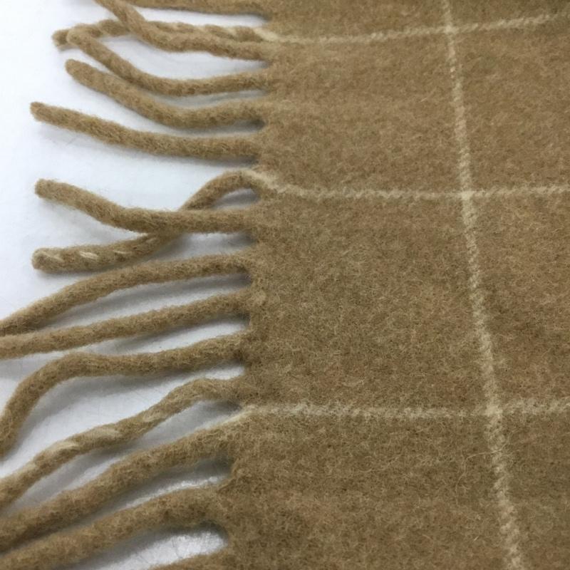 バーバリーズ BURBERRYS マフラー マフラー フリンジ チェック 90s 90年代 ロゴ、文字 ベージュ / ベージュ / メンズ USED 古着 中古 10143277