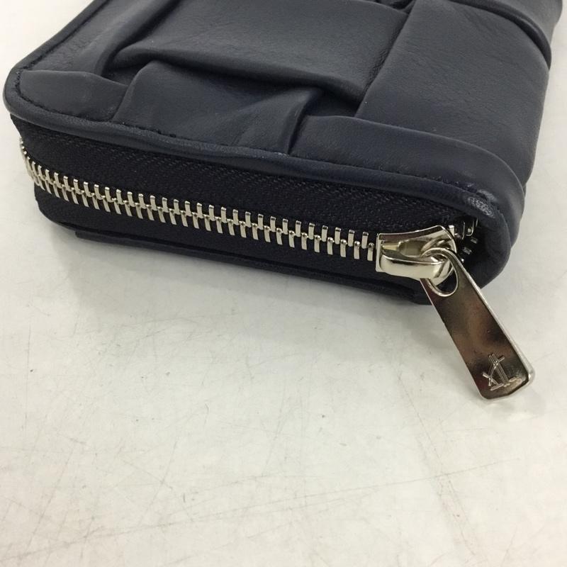 キャリーネスト CARRYNEST 財布 長財布 ラウンドファスナー レザー 箱有 無地 紺 / ネイビー / メンズ USED 古着 中古 10146046