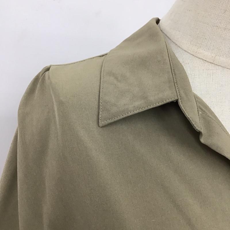 ロペピクニック ROPE PICNIC ワンピース ひざ丈スカート GDE-19660-A 汗ジミ防止 バックタックシャツワンピース タグ付き 38 無地 カーキ / カーキ / レディース USED 古着 中古 10116311