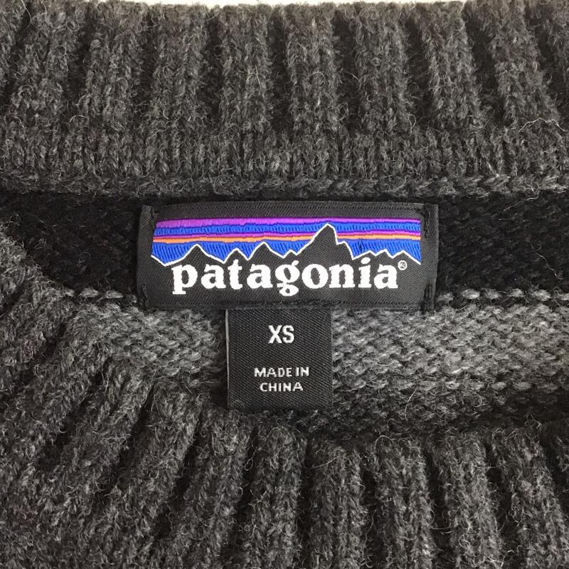 パタゴニア patagonia ニット、セーター 長袖 長袖ニットカットソー クルーネックカットソー セーター ボーダーニットカットソー XS ボーダー柄 灰 / グレー / X 黒 / ブラック / メンズ USED 古着 中古 10107801