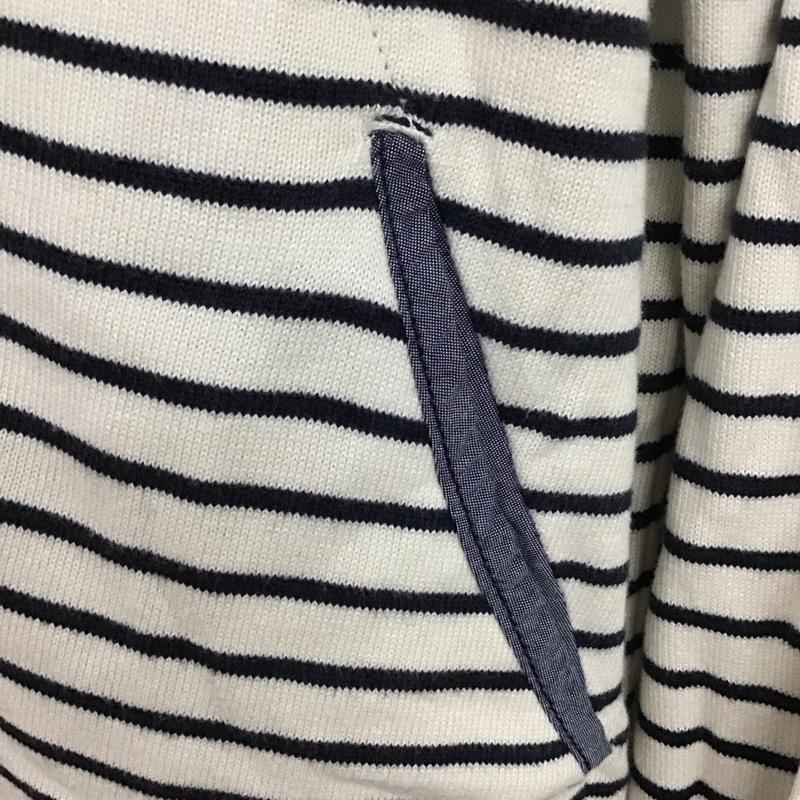 ジースターロゥ G-STAR RAW カーディガン 長袖 長袖ニットカーディガン 前ボタン ノーカラー M ボーダー柄 白 / ホワイト / X 紺 / ネイビー / メンズ USED 古着 中古 10132687