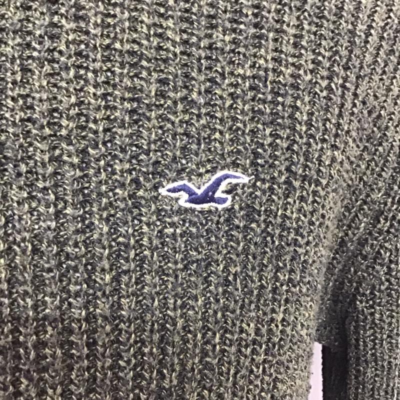 ホリスター Hollister ニット、セーター 長袖 長袖ニットカットソー ニット セーター クルーネックニット L ロゴ、文字 緑 / グリーン / メンズ USED 古着 中古 10119033
