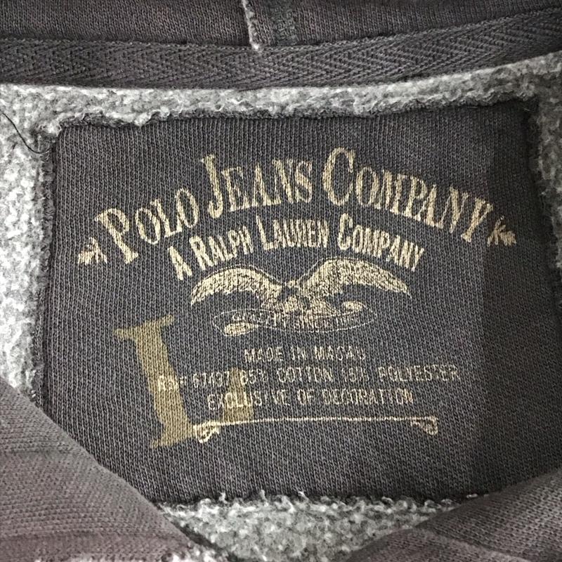 ポロジーンズカンパニー POLOJEANSCO. パーカー 長袖 長袖パーカー フード付きパーカー プリントスウェット トレーナー L 無地 黒 / ブラック / メンズ USED 古着 中古 10109820