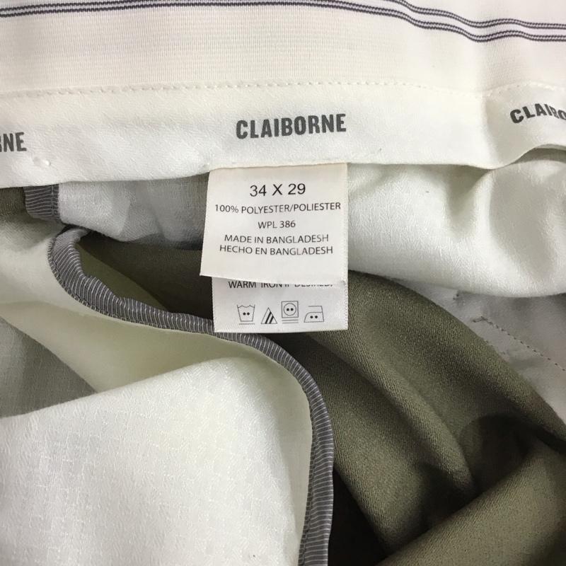 古着 USED パンツ スラックス claiborneスラックスパンツ ワイドパンツ センタータックパンツ 34 無地 カーキ / カーキ / メンズ USED 古着 中古 10131486