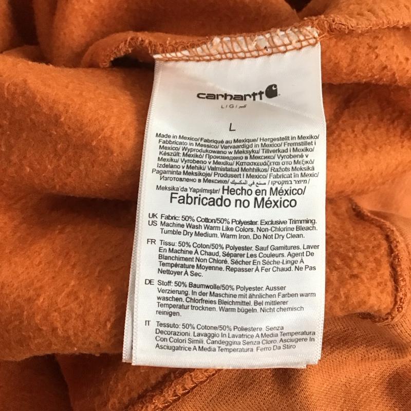 カーハート Carhartt トレーナー 長袖 長袖 L ロゴ、文字 橙 / オレンジ / メンズ USED 古着 中古 10143400