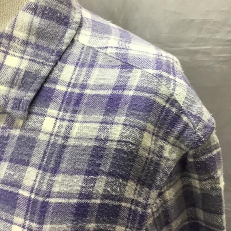 ロンハーマンヴィンテージ RonHerman VINTAGE シャツ、ブラウス 長袖 211070327-1079 胸ポケット コットン S チェック 白 / ホワイト / X 紫 / パープル / レディース USED 古着 中古 10118741
