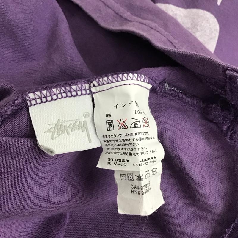 ステューシー STUSSY Tシャツ 半袖 半袖カットソー プリントTシャツ クルーネックカットソー L ロゴ、文字 紫 / パープル / メンズ USED 古着 中古 10145313