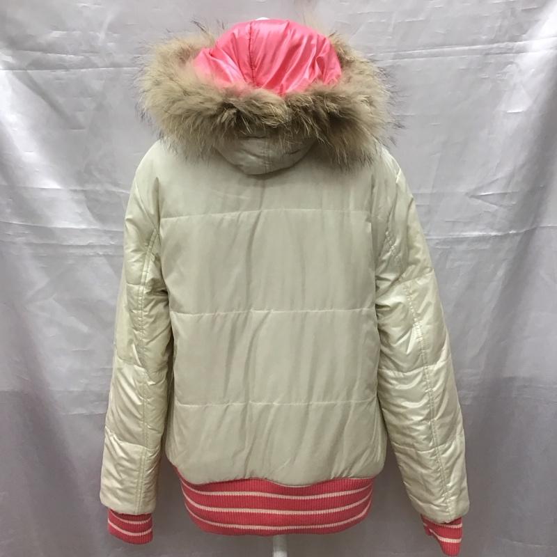 トミーヒルフィガー TOMMY HILFIGER ジャケット、上着 ジャンパー、ブルゾン 124-611100-820 リバーシブル 中綿 ファー 0 ロゴ、文字 桃 / ピンク / X アイボリー / アイボリー / レディース USED 古着 中古 10116955