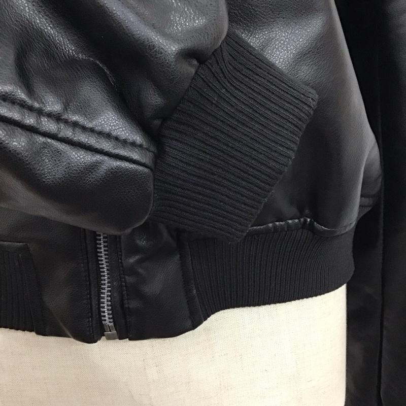 ザラ ZARA ジャケット、上着 ジャンパー、ブルゾン ジップアップジャケット フェイクレザー アウター M 無地 黒 / ブラック / レディース USED 古着 中古 10118523