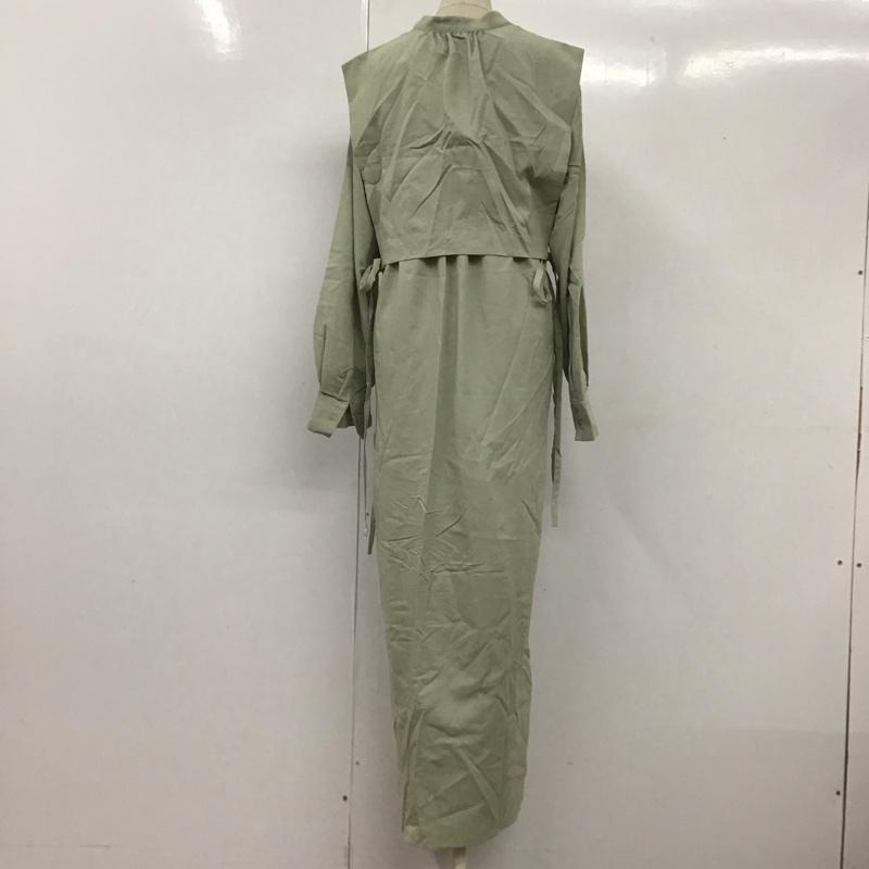 アーバンリサーチ URBAN RESEARCH ワンピース ロングスカート UR24-26O004 レイヤードシャツワンピース 長袖 タグ付き 38 無地 薄緑 / ライトグリーン / レディース USED 古着 中古 10112256