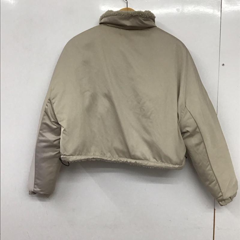 ザラ ZARA ジャケット、上着 ジャンパー、ブルゾン 4341 925 806 ボアジャケット リバーシブル クロップド丈 S 無地 ベージュ / ベージュ / レディース USED 古着 中古 10133562