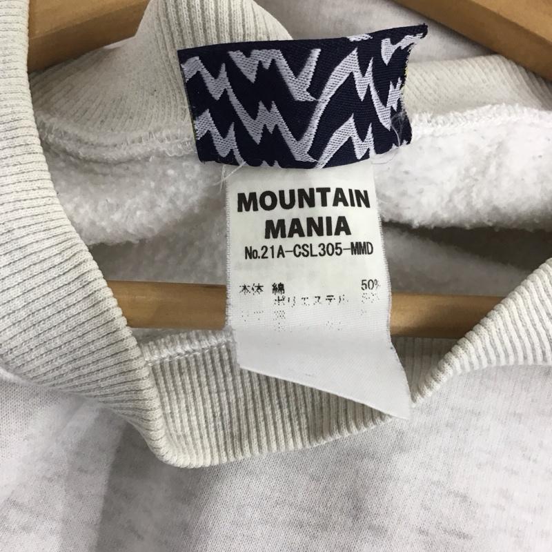 マウンテンマニア mountainmania トレーナー 長袖 長袖トレーナー スウェット クルーネック プルオーバー ロゴ、文字 灰 / グレー / メンズ USED 古着 中古 10137070