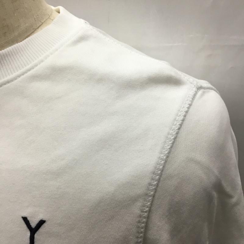 トミーヒルフィガー TOMMY HILFIGER トレーナー 長袖 長袖トレーナー リブスエットカットソー クルーネックカットソー S ロゴ、文字 白 / ホワイト / メンズ USED 古着 中古 10106583