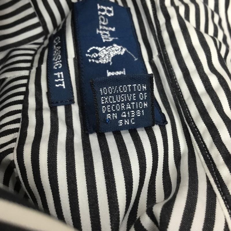 ラルフローレン RALPHLAUREN シャツ、ブラウス 長袖 長袖シャツ カラーシャツ 長袖カットソー ストライプシャツ ストライプ 白 / ホワイト / X 黒 / ブラック / メンズ USED 古着 中古 10121794