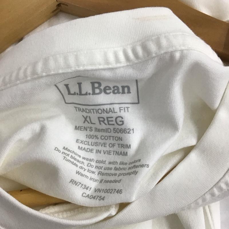 エルエルビーン L.L.Bean Tシャツ 半袖 半袖カットソー 無地Tシャツ ヘンリーネックカットソー XL 無地 白 / ホワイト / メンズ USED 古着 中古 10132902