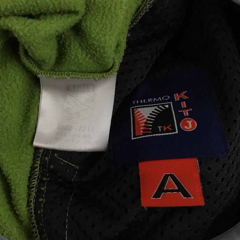 エーグル AIGLE ジャケット、上着 ジャケット、ブレザー ジップアップフリースジャケット アウター 長袖ジャケット スタンドネック L ロゴ、文字 緑 / グリーン / メンズ USED 古着 中古 10140642