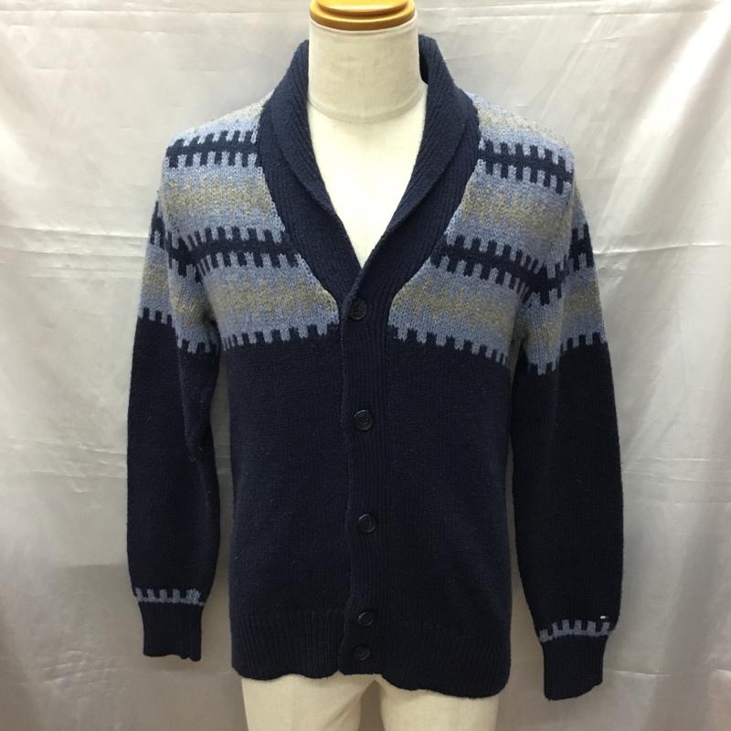 トミーヒルフィガー TOMMY HILFIGER カーディガン 長袖 長袖カーディガン 長袖カットソー ニット リブニット 前ボタン S 総柄 マルチカラー / マルチカラー / メンズ USED 古着 中古 10113538
