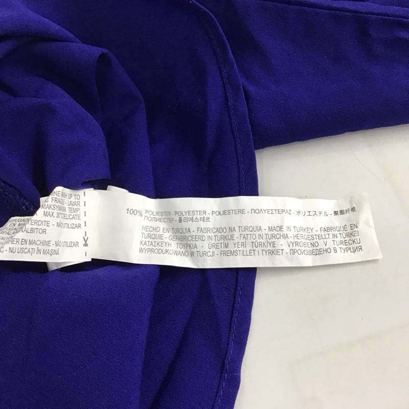 ザラ ZARA カットソー 長袖 3666 153 420 Vネック M 無地 青 / ブルー / レディース USED 古着 中古 10133707