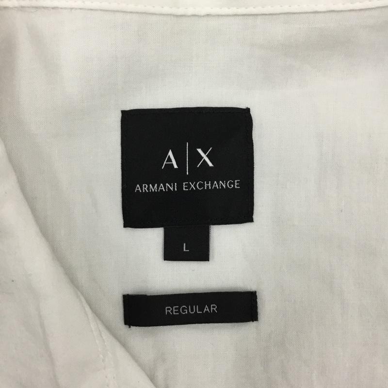 アルマーニエクスチェンジ A/X ARMANIEXCHANGE シャツ、ブラウス 半袖 半袖シャツ カジュアルシャツ カラーシャツ L ロゴ、文字 白 / ホワイト / レディース USED 古着 中古 10106581