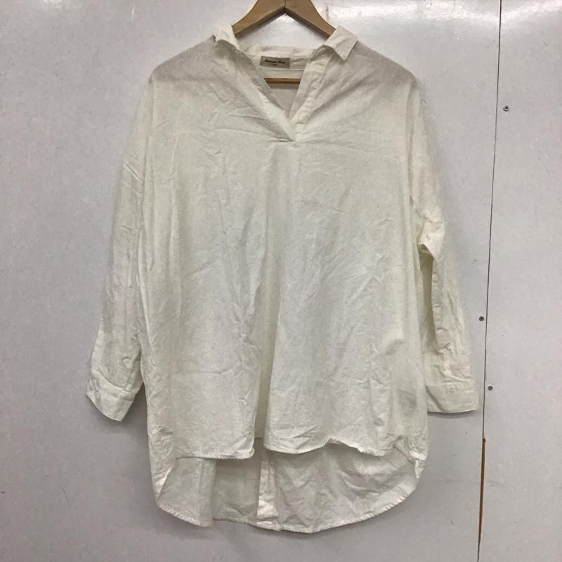 サマンサモスモス Samansa Mos2 シャツ、ブラウス 長袖 長袖シャツ カラーシャツ Vネック M 無地 白 / ホワイト / レディース USED 古着 中古 10135418