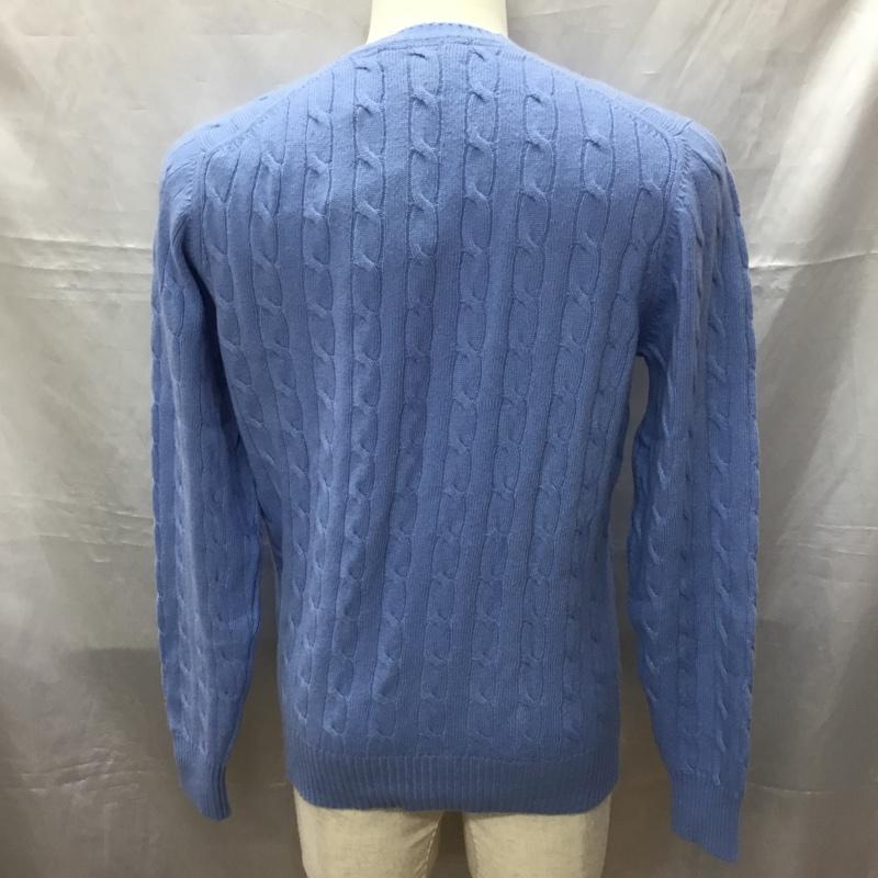 ブルックスブラザーズ BROOKS BROTHERS ニット、セーター 長袖 長袖ニットカットソー ニット セーター クルーネックニット S 総柄 水色 / ライトブルー / メンズ USED 古着 中古 10113872