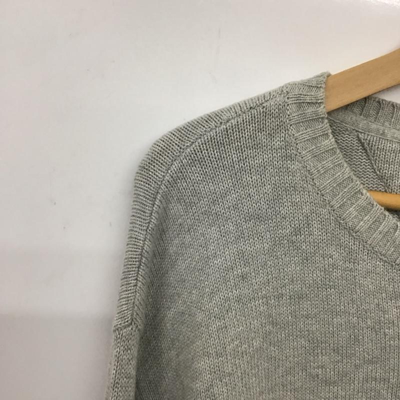 トミー TOMMY ニット、セーター 長袖 長袖ニットカットソー クルーネック セーター XL ロゴ、文字 灰 / グレー / メンズ USED 古着 中古 10137733