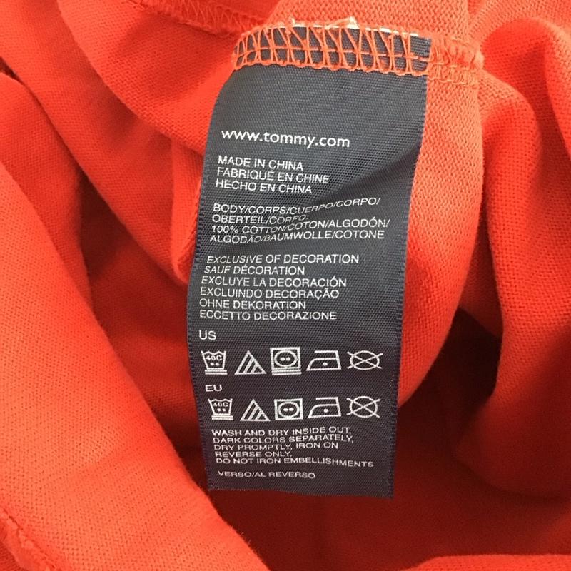 トミーヒルフィガー TOMMY HILFIGER カットソー 長袖 長袖カットソー カジュアルシャツ ポロシャツ XL ロゴ、文字 赤 / レッド / メンズ USED 古着 中古 10145060