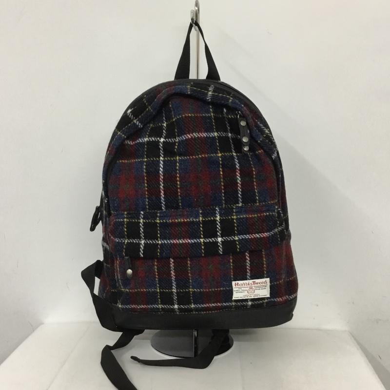 ハリスツイード HARRIS TWEED リュックサック、デイパック リュックサック、デイバッグ チェック フェイクレザー ロゴ、文字 マルチカラー / マルチカラー / レディース USED 古着 中古 10131063