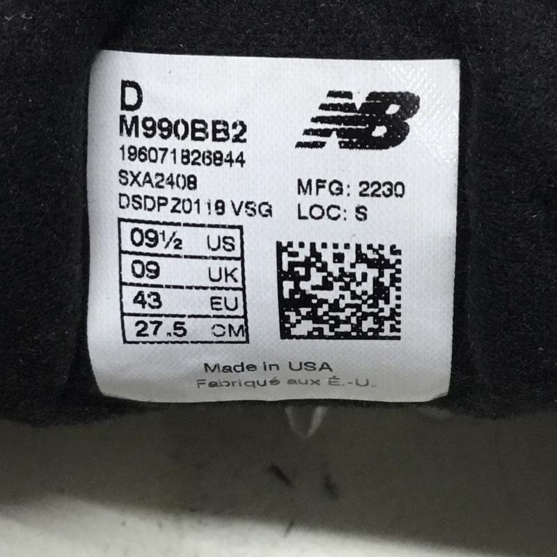 ニューバランス New Balance スニーカー スニーカー M990BB2 27.5cm 箱有 27.5cm ロゴ、文字 白 / ホワイト / X 黒 / ブラック / X 茶 / ブラウン / X ベージュ / ベージュ / メンズ USED 古着 中古 10117608