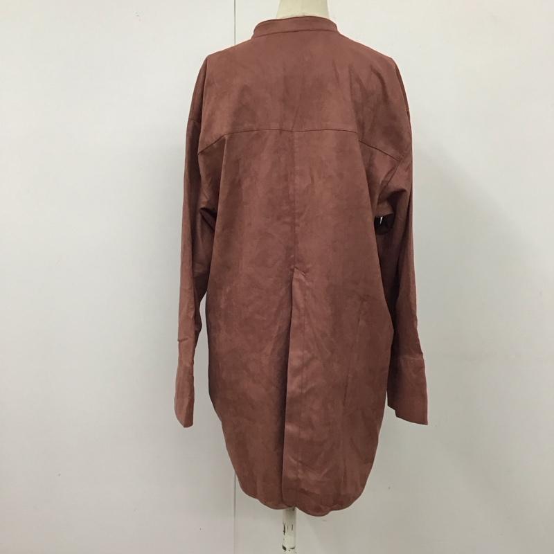 ムルーア MURUA シャツ、ブラウス 長袖 012150400101 ノーカラーチンツシャツ FREE 無地 茶 / ブラウン / レディース USED 古着 中古 10120275