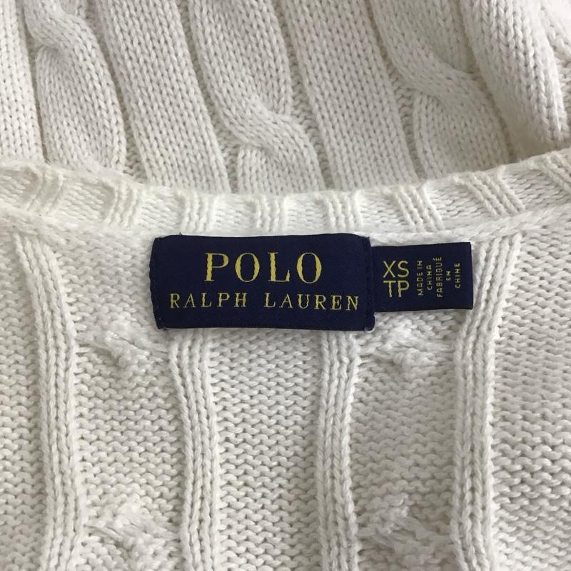 ポロラルフローレン POLO RALPH LAUREN ニット、セーター 長袖 Vネック XS 無地 白 / ホワイト /  レディース USED 古着 中古 10106643