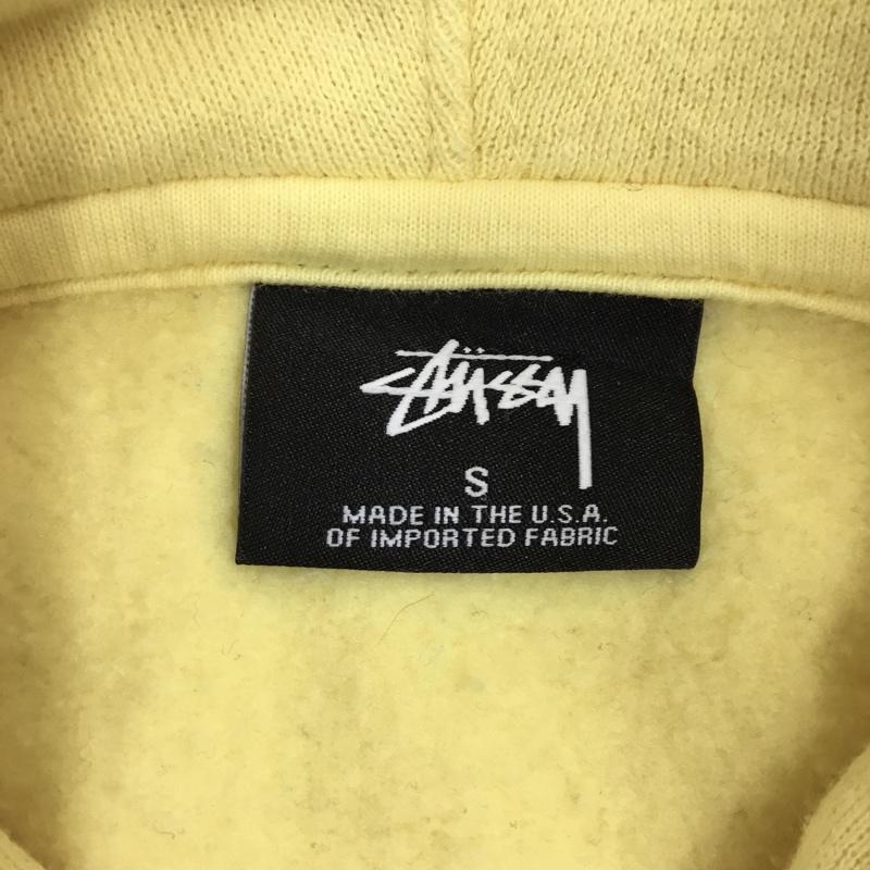 ステューシー STUSSY パーカー 長袖 長袖パーカー フード付きパーカー プリントスウェット トレーナー S プリント 黄 / イエロー / メンズ USED 古着 中古 10106460