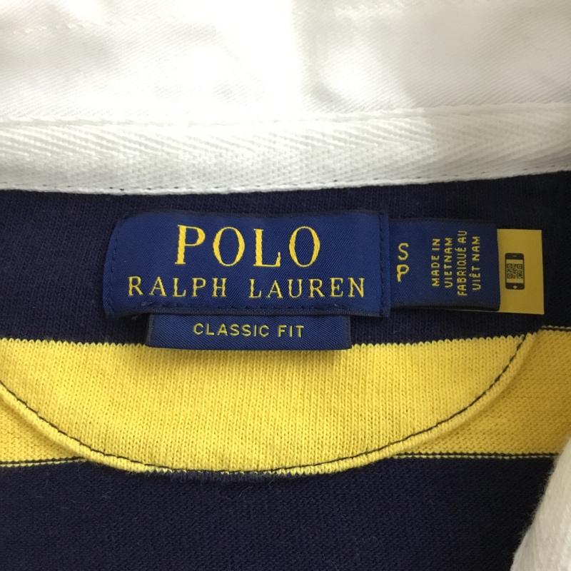 ポロラルフローレン POLO RALPH LAUREN カットソー 長袖 長袖カットソー ラガーシャツ ボーダーシャツ カラーシャツ S ボーダー柄 黄 / イエロー / X 紺 / ネイビー /  メンズ USED 古着 中古 10110010