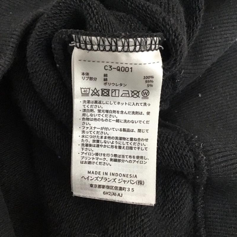 チャンピオン Champion トレーナー 長袖 C3-Q001 スウェット クルーネック M ワンポイント 黒 / ブラック /  メンズ USED 古着 中古 10119586