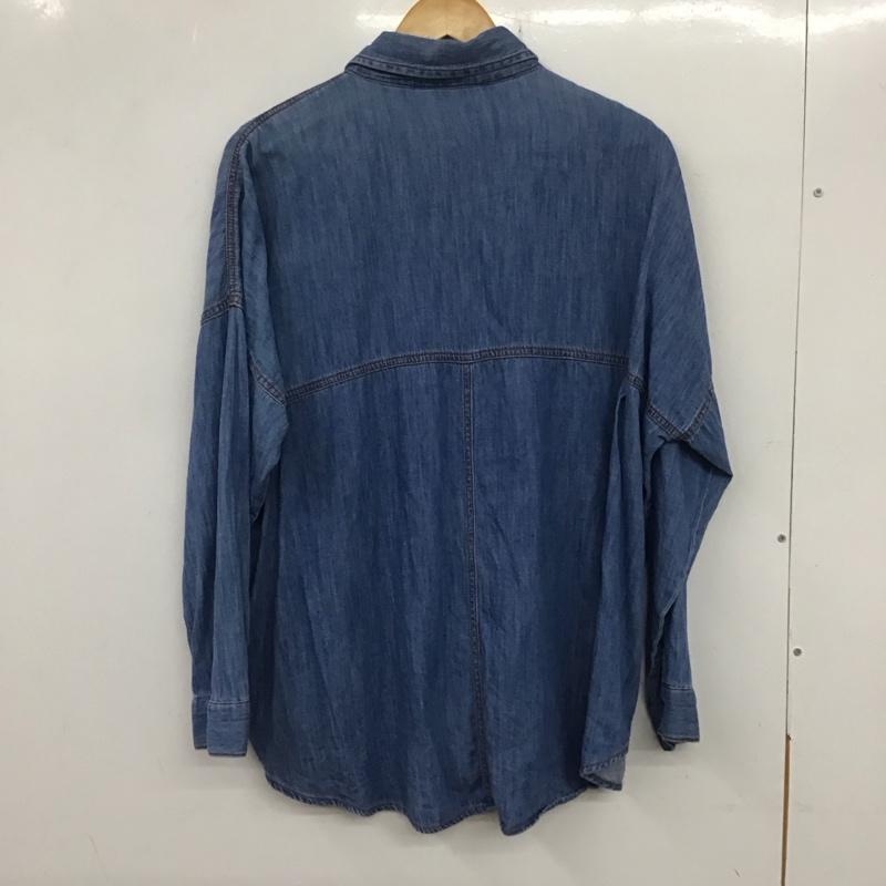 ザラ ZARA シャツ、ブラウス 長袖 デニムシャツ M 無地 水色 / ライトブルー / レディース USED 古着 中古 10133623