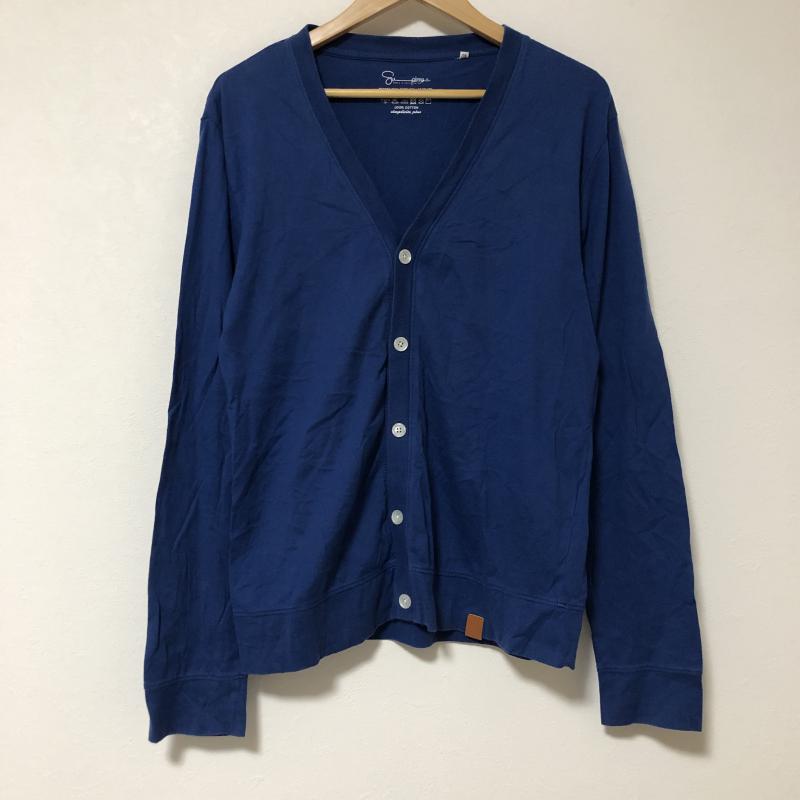 シンプリシテ プリュス SIMPLICITE PLUS カーディガン 長袖 40 無地 青 / ブルー / メンズ USED 古着 中古 10014296