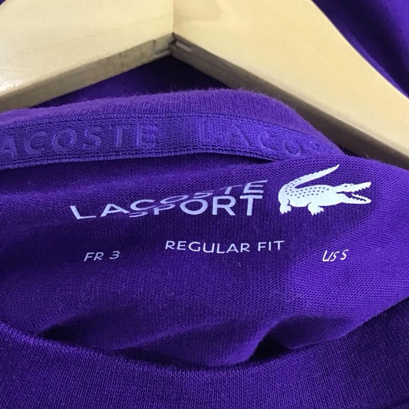 ラコステ LACOSTE Tシャツ 半袖 半袖カットソー プリントTシャツ クルーネックカットソー S ロゴ、文字 紫 / パープル / メンズ USED 古着 中古 10138903