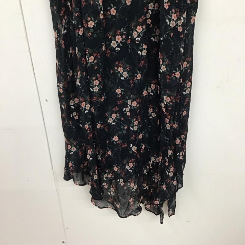 ザラベーシック ZARA BASIC ワンピース ロングスカート 半袖ロングワンピース フレアスカート ウエスト切り替え XS プリント マルチカラー / マルチカラー / レディース USED 古着 中古 10136027