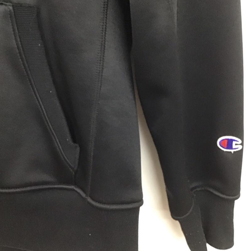 チャンピオン Champion パーカー 長袖 ジップアップパーカー 長袖パーカー カジュアルジャケット M ロゴ、文字 黒 / ブラック /  メンズ USED 古着 中古 10131527