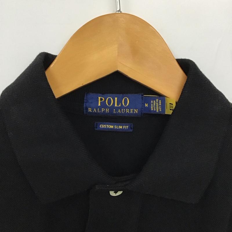 ポロラルフローレン POLO RALPH LAUREN ポロシャツ 長袖 長袖ポロシャツ 長袖カットソー カラーシャツ M ロゴ、文字 黒 / ブラック / メンズ USED 古着 中古 10130736