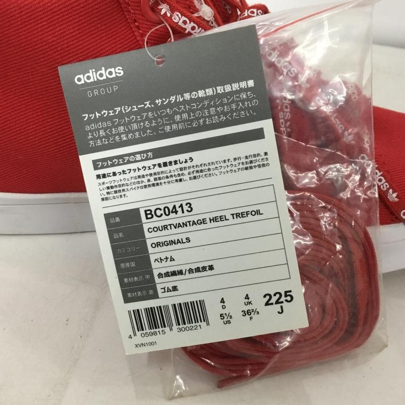 アディダス adidas スニーカー スニーカー BC0413 COURTVANTAGE HEEL TREFOIL 22.5cm 22.5cm ロゴ、文字 赤 / レッド / X 白 / ホワイト / レディース USED 古着 中古 10149453