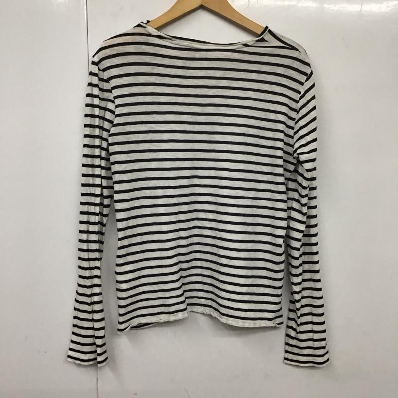 ポロラルフローレン POLO RALPH LAUREN Tシャツ 長袖 M ボーダー柄 X ロゴ、文字 白 / ホワイト / X 黒 / ブラック / レディース USED 古着 中古 10131083
