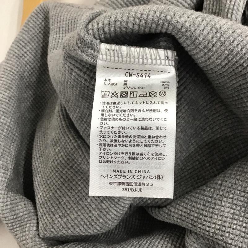 チャンピオン Champion カットソー 長袖 cw-s414 レディース長袖Tシャツ サーマル 長袖カットソー M ロゴ、文字 灰 / グレー / レディース USED 古着 中古 10128750