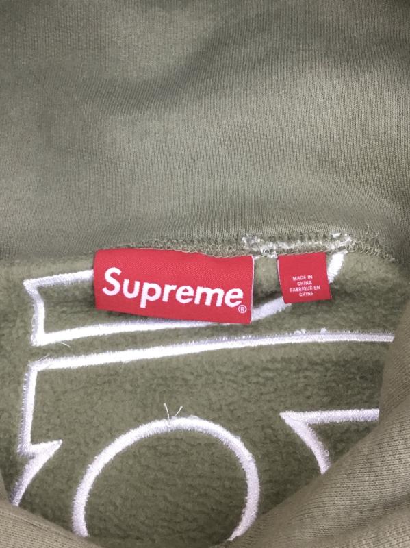 シュプリーム Supreme パーカー 長袖 Supreme 23AW Satin Applique Hooded L 刺繍 X ロゴ、文字 カーキ / カーキ / メンズ USED 古着 中古 10127170