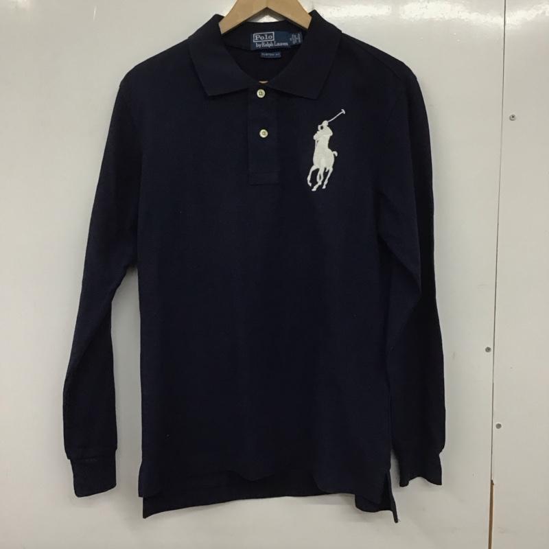 ポロバイラルフローレン Polo by RALPH LAUREN ポロシャツ 長袖 長袖ポロシャツ 長袖カットソー カラーシャツ M ロゴ、文字 紺 / ネイビー / メンズ USED 古着 中古 10139050
