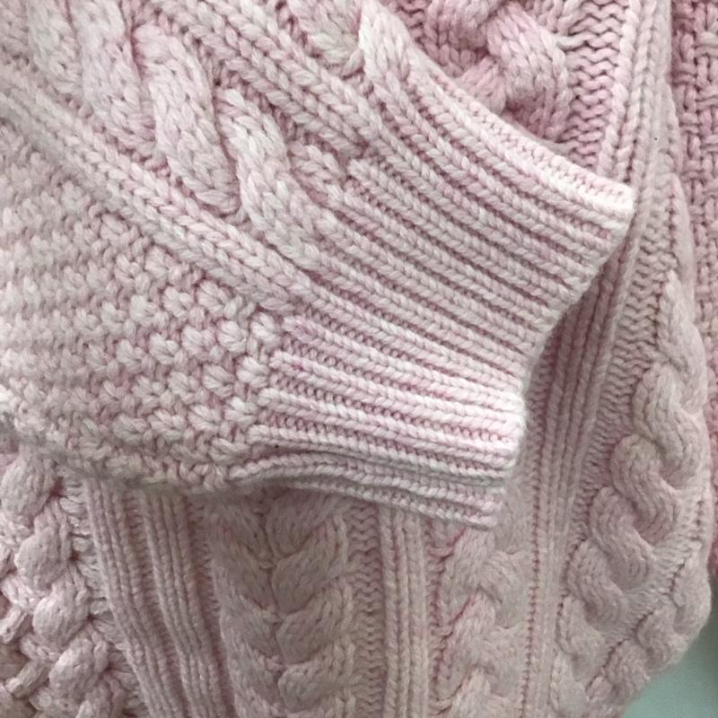 シュプリーム Supreme ニット、セーター 長袖 FW23 AppliqueCableKnitSweater 長袖ニットカットソー セーター L ロゴ、文字 桃 / ピンク / メンズ USED 古着 中古 10115370